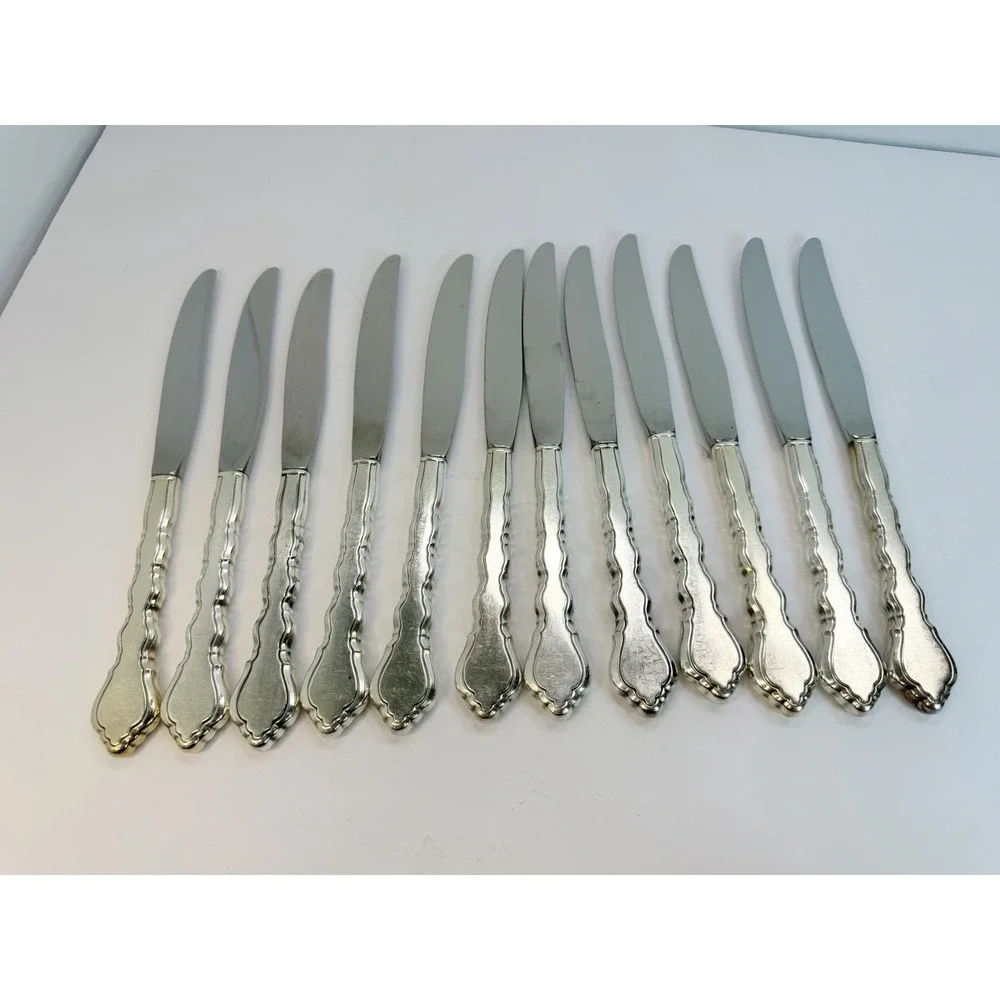 Oneida Community DUET Silverplate Dinner Knives 1980 Lot Of 12